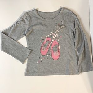 Healthtex Ballerina Slippers Long Sleeve GRAY Shirt
